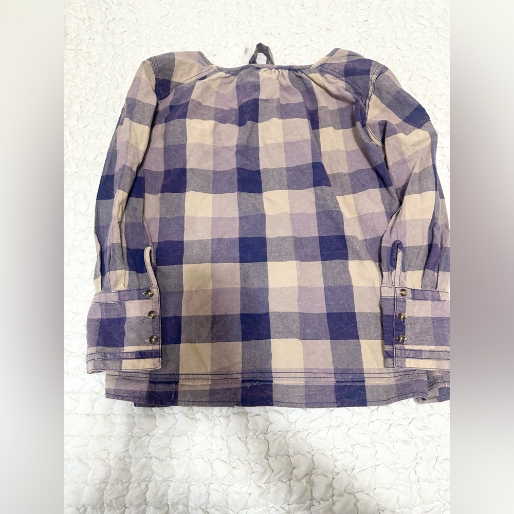 Nwot Free People Big Bow Plaid Pullover - Picture 6 of 6